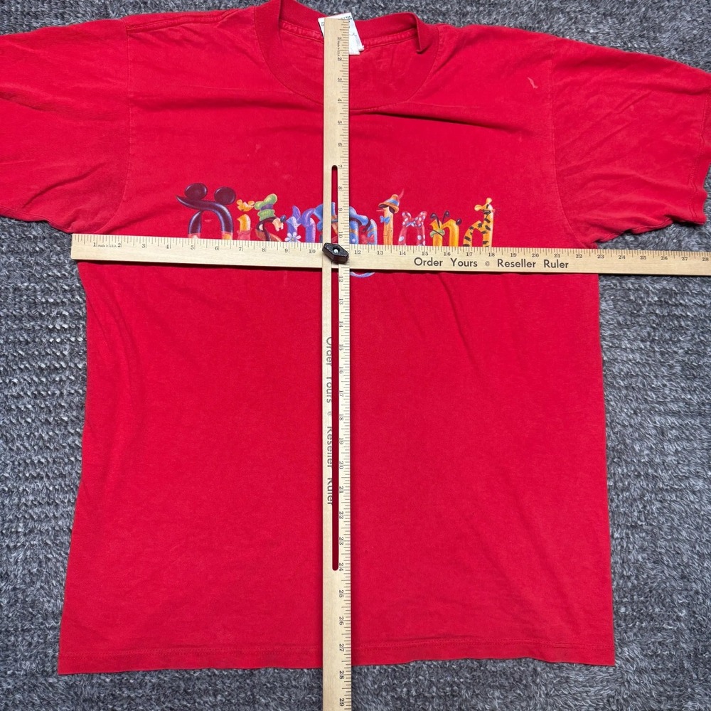 Vintage Disney Disneyland T-Shirt L Mens Mickey Inc Red Character Spellout - Picture 9 of 9